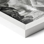 Corner close-up of the Apocalypse Now Kilgore black and white poster in a white frame