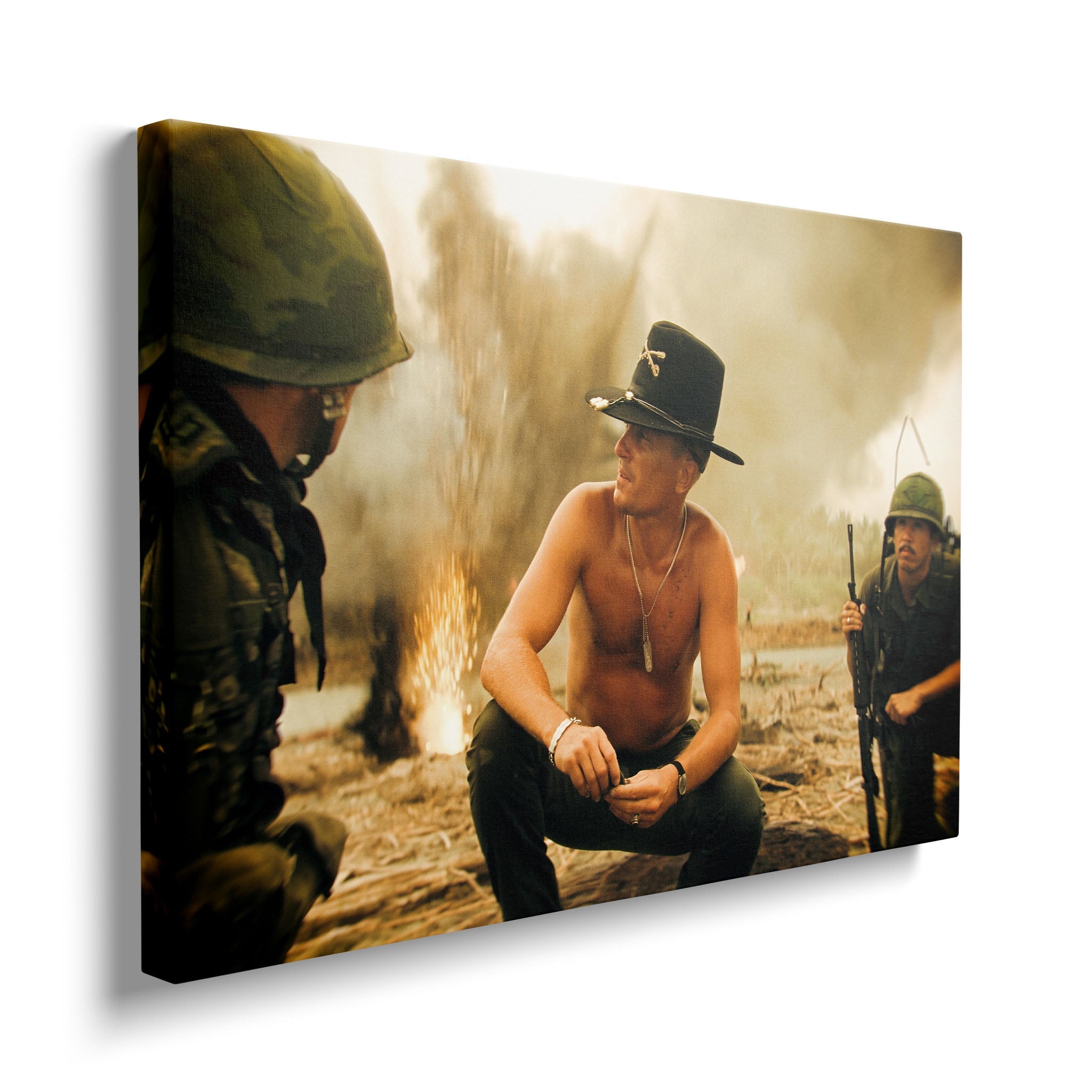 Gallery-wrapped colour canvas of Kilgore in Apocalypse Now displayed on a wall
