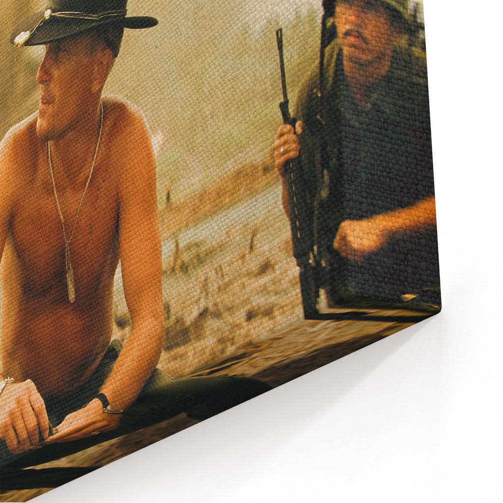 Close-up of the gallery-wrapped canvas edge on the Apocalypse Now Kilgore colour print