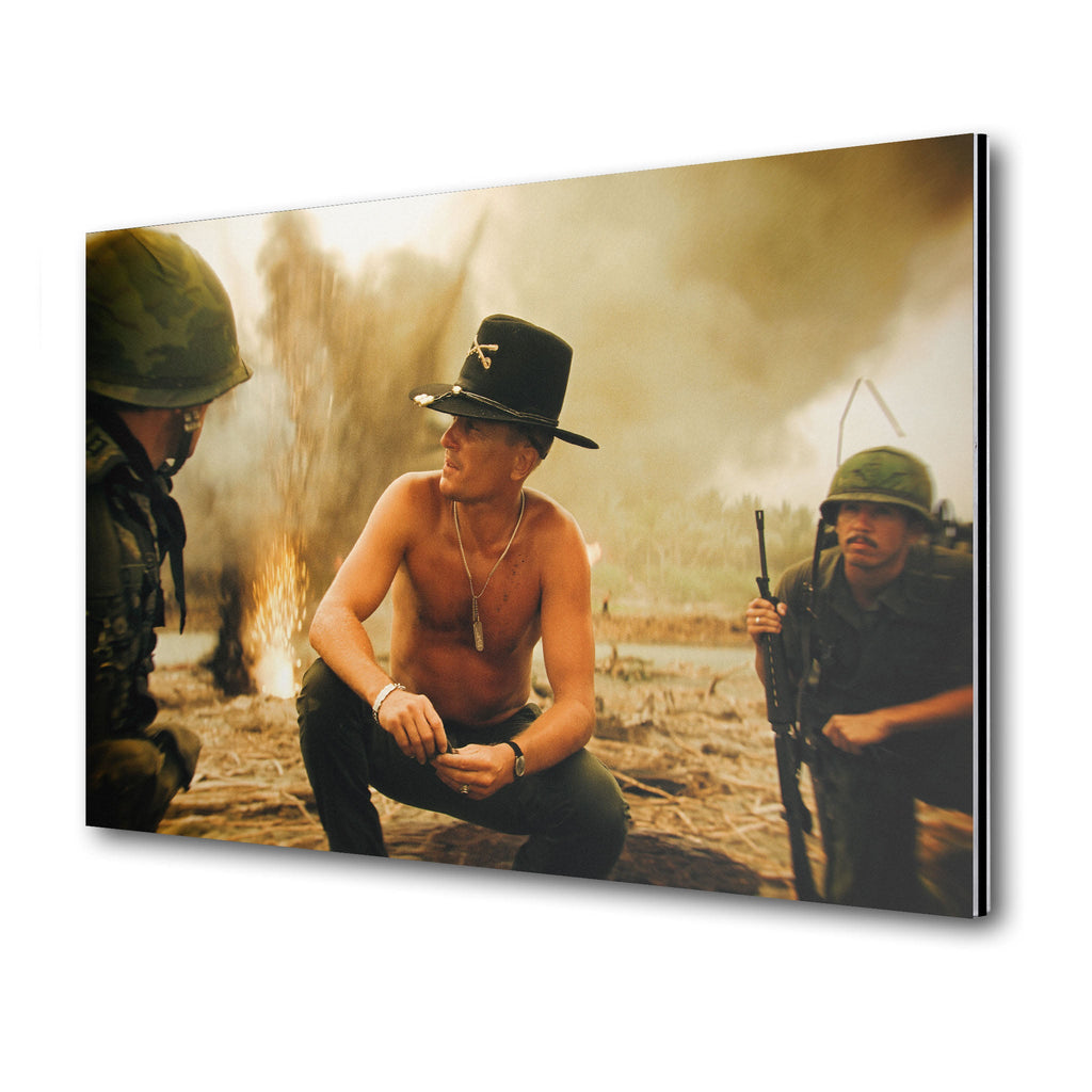 Apocalypse Now Kilgore colour metal print displayed on a wall