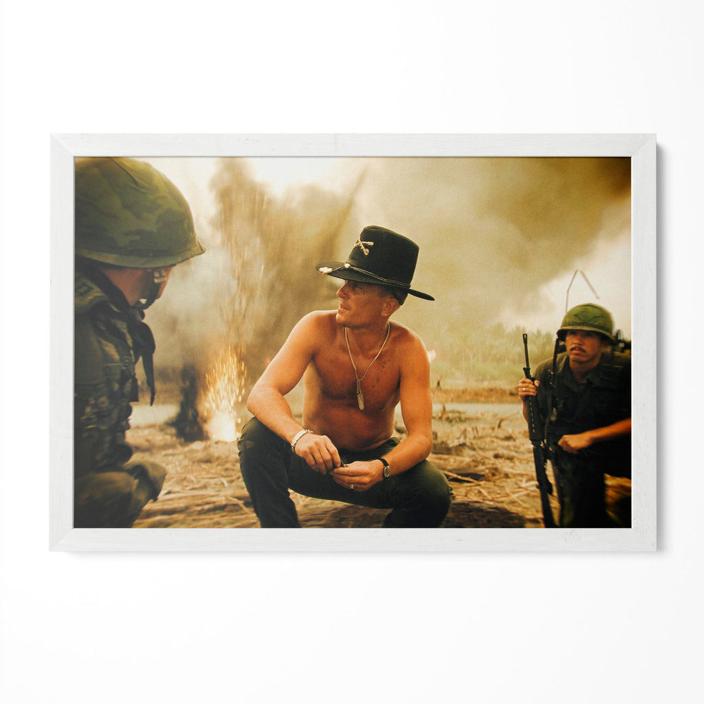 Apocalypse Now Kilgore colour print in a classic white poster frame