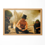 Apocalypse Now Kilgore colour print in a natural oak poster frame