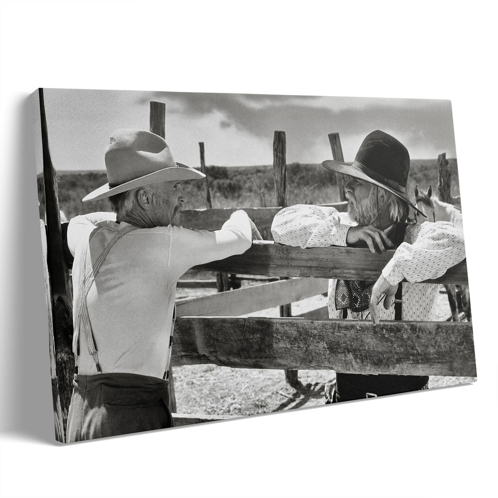Lonesome Dove Gus and Call black and white gallery-wrapped canvas print