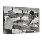 Lonesome Dove Gus and Call black and white acrylic glass print with a glossy finish