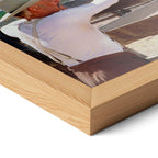 Close-up of the natural oak frame on the Lonesome Dove Hat Creek colour poster