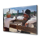 Lonesome Dove Gus and Call colour metal print displayed on a wall