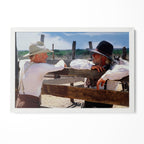 Lonesome Dove Gus and Call colour print in a classic white poster frame