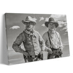 Lonesome Dove Gus and Call black and white gallery-wrapped canvas print