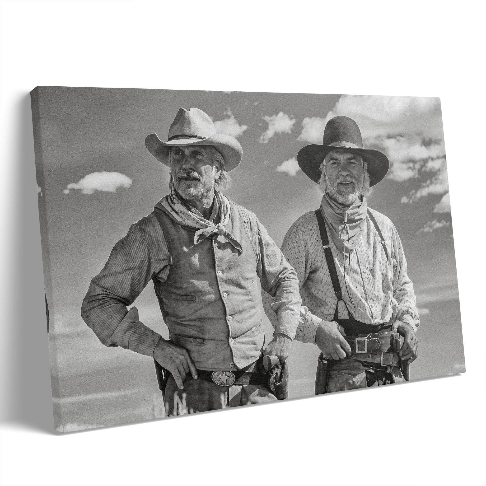 Lonesome Dove Gus and Call black and white gallery-wrapped canvas print