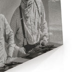 Close-up of the gallery-wrapped canvas edge on the Lonesome Dove Montana Trail black and white print