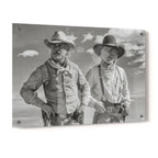Lonesome Dove Gus and Call black and white acrylic glass print with a glossy finish