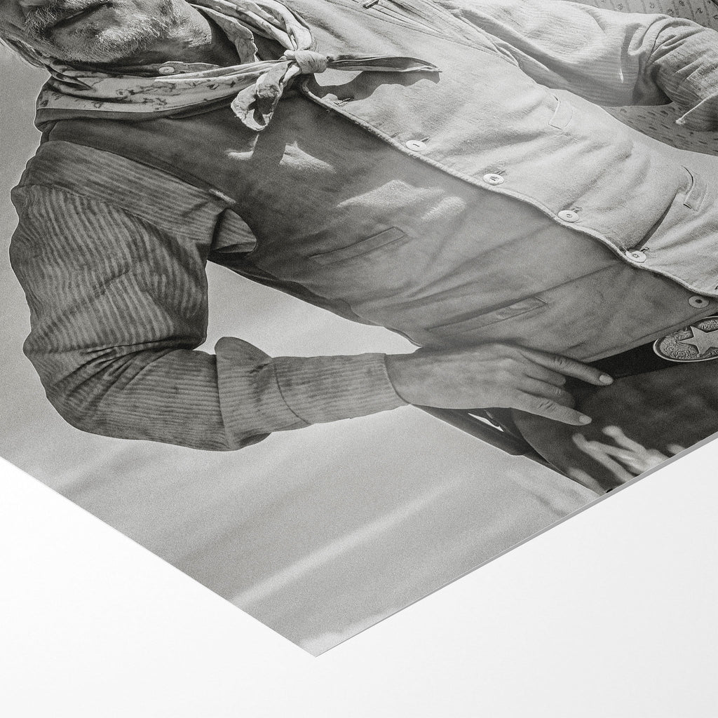 Front close-up of the unframed Gus and Call Montana Trail black and white poster