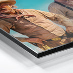 Close-up of the aluminum edge on the Lonesome Dove Montana Trail colour metal print