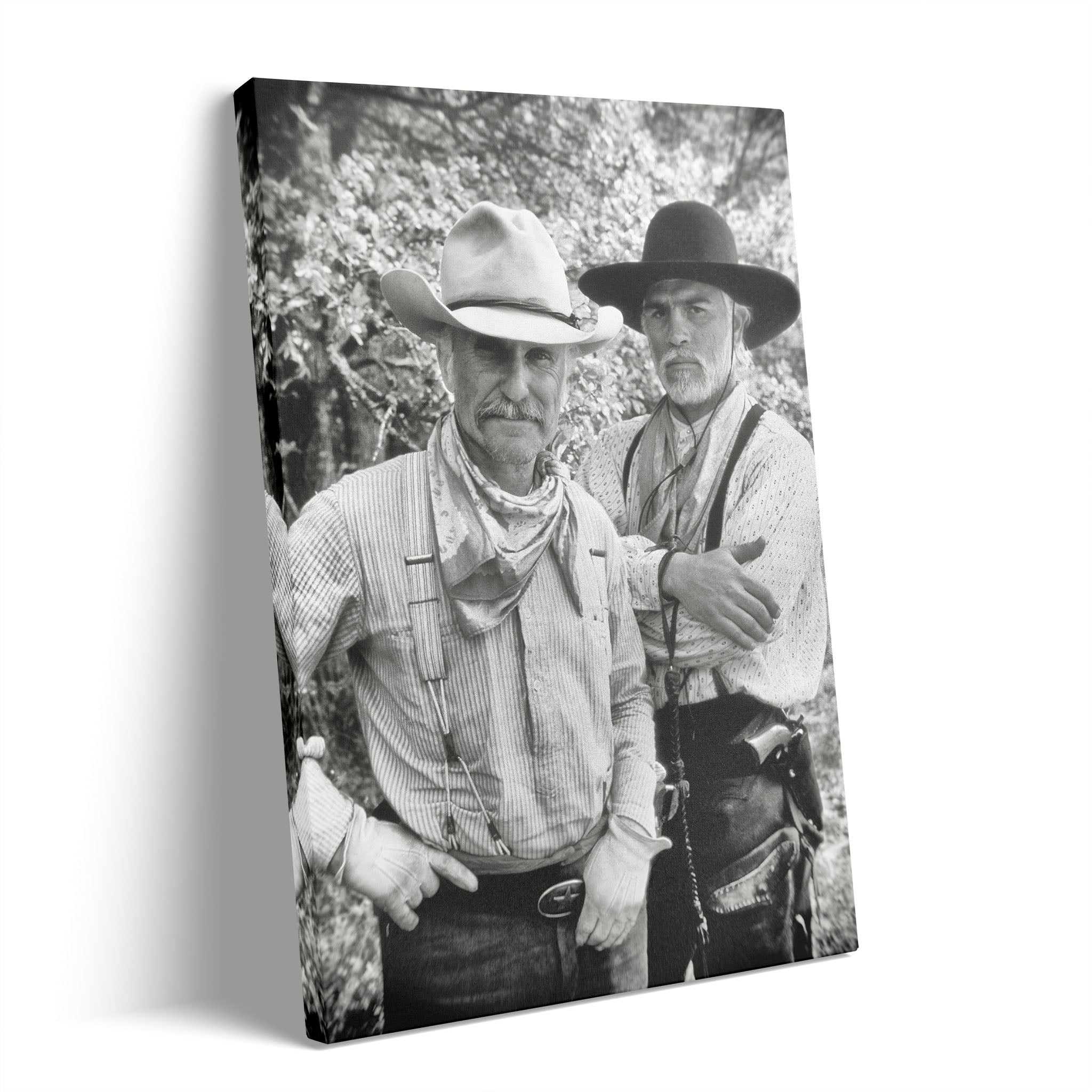 Lonesome Dove Gus and Call black and white gallery-wrapped canvas print