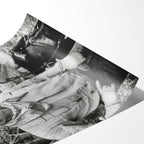 Angled close-up of the unframed Lonesome Dove black and white poster showing fine paper detail