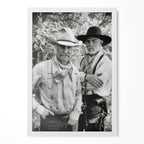 Lonesome Dove Gus and Call black and white portrait in a classic white poster frame