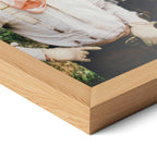 Close-up of the natural oak frame on the Lonesome Dove colour poster
