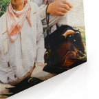 Close-up of the gallery-wrapped canvas edge on the Lonesome Dove colour print
