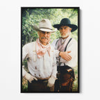 Front display of the Lonesome Dove colour canvas in a black floating frame