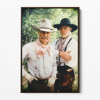 Front display of the Lonesome Dove colour canvas in a dark walnut floating frame