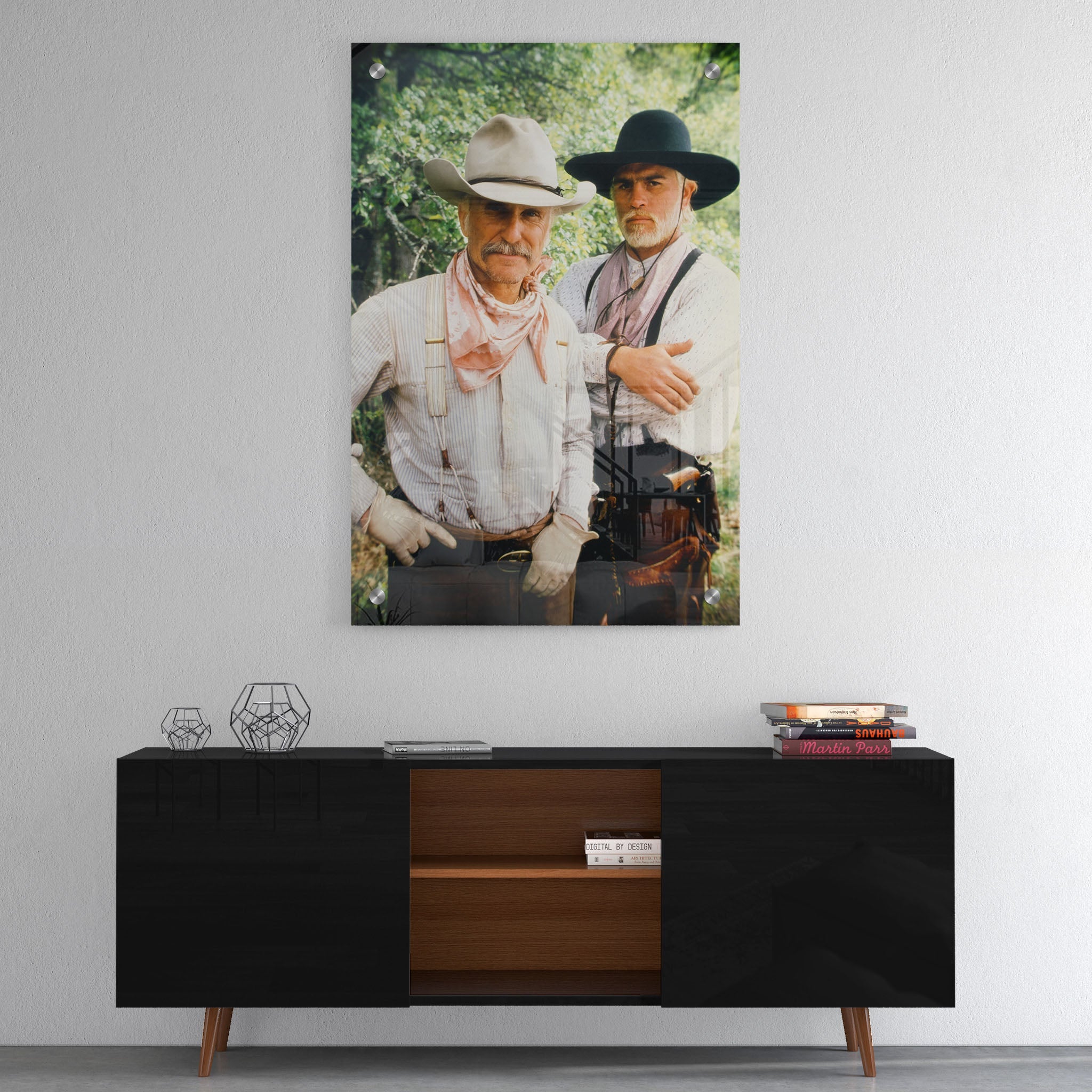High-gloss acrylic colour print of Lonesome Dove displayed on a wall