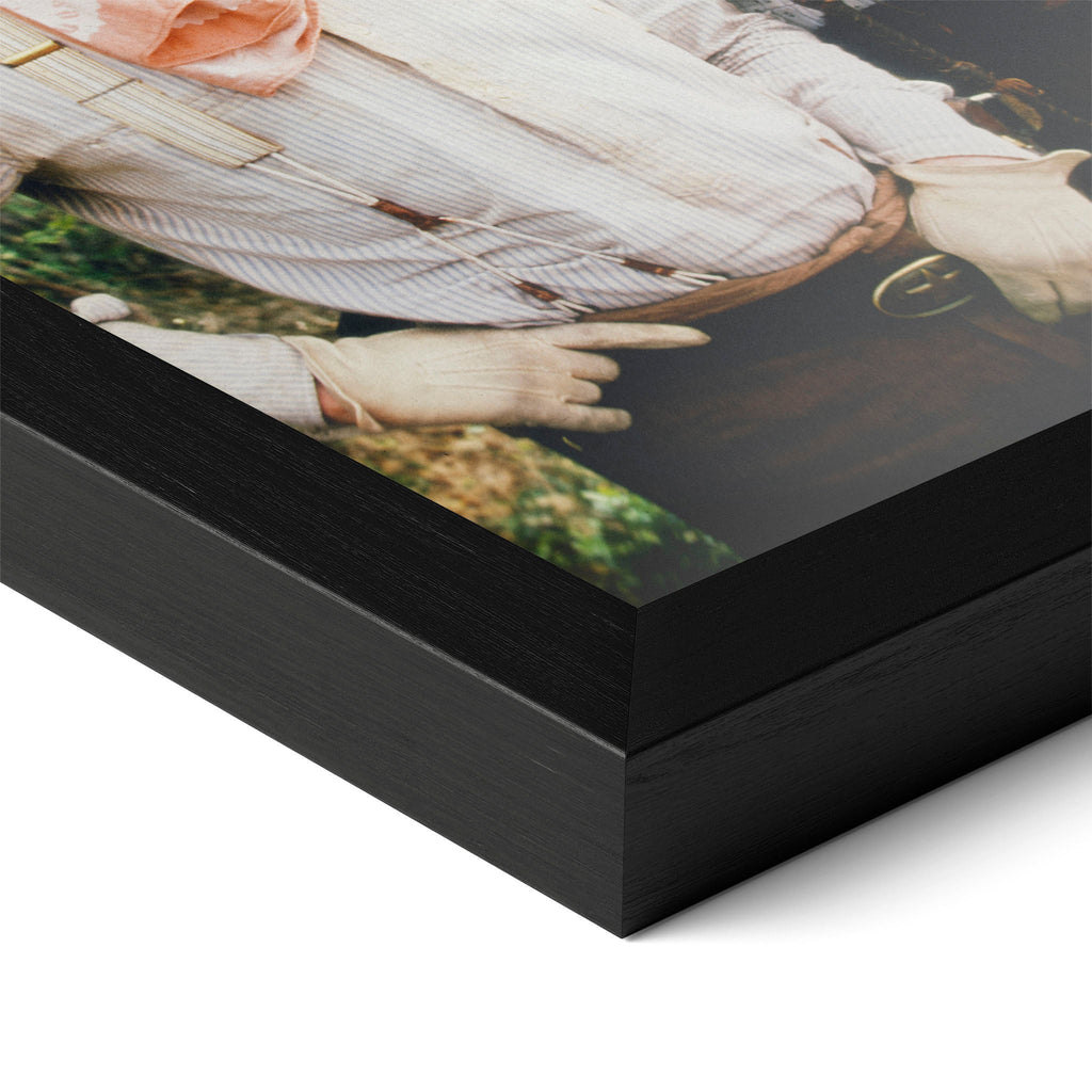 Close-up of the Lonesome Dove colour poster in a classic black wood frame