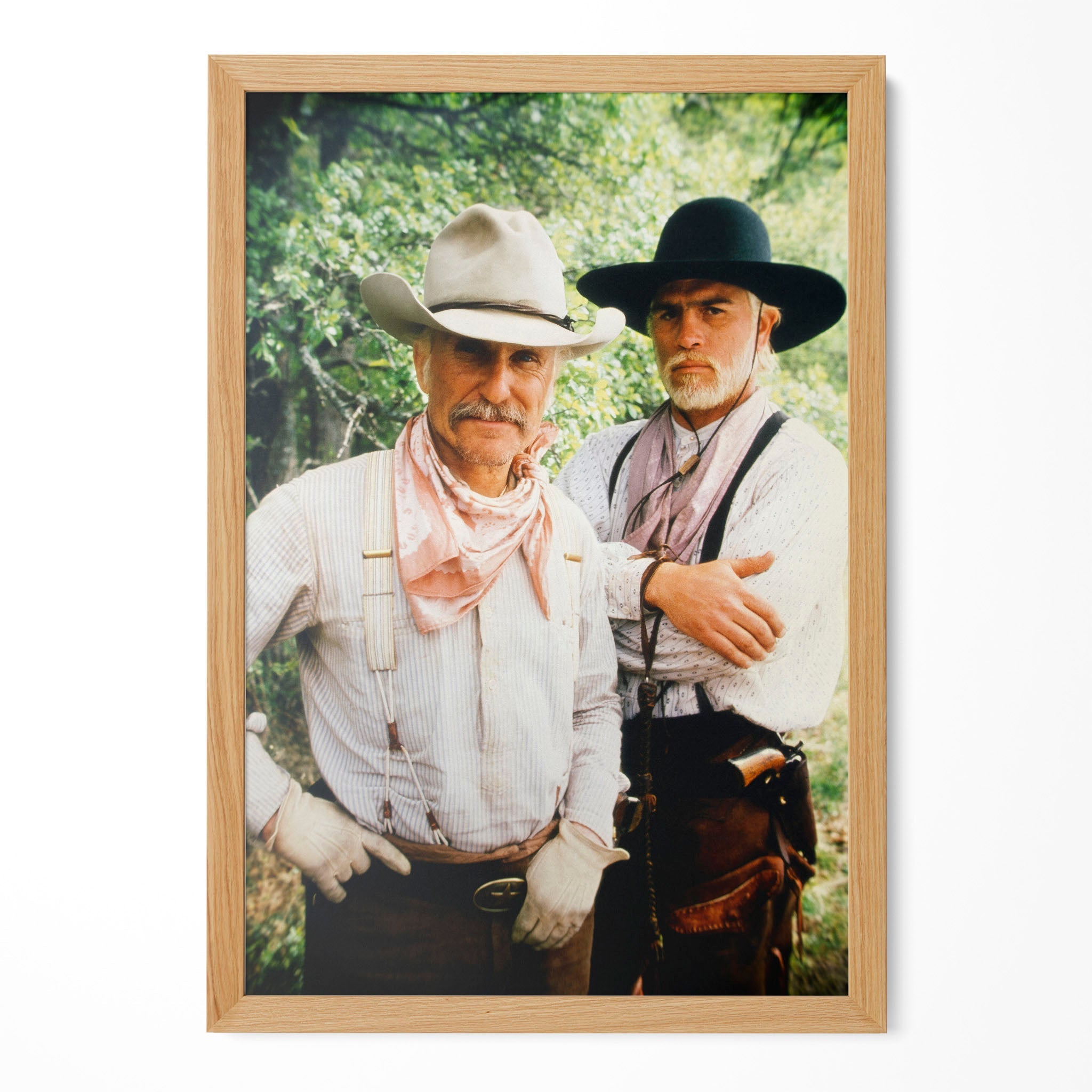 Lonesome Dove colour portrait in a natural oak poster frame