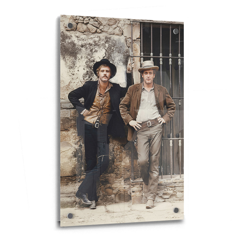 Butch Cassidy and the Sundance Kid colour acrylic glass print with a glossy finish