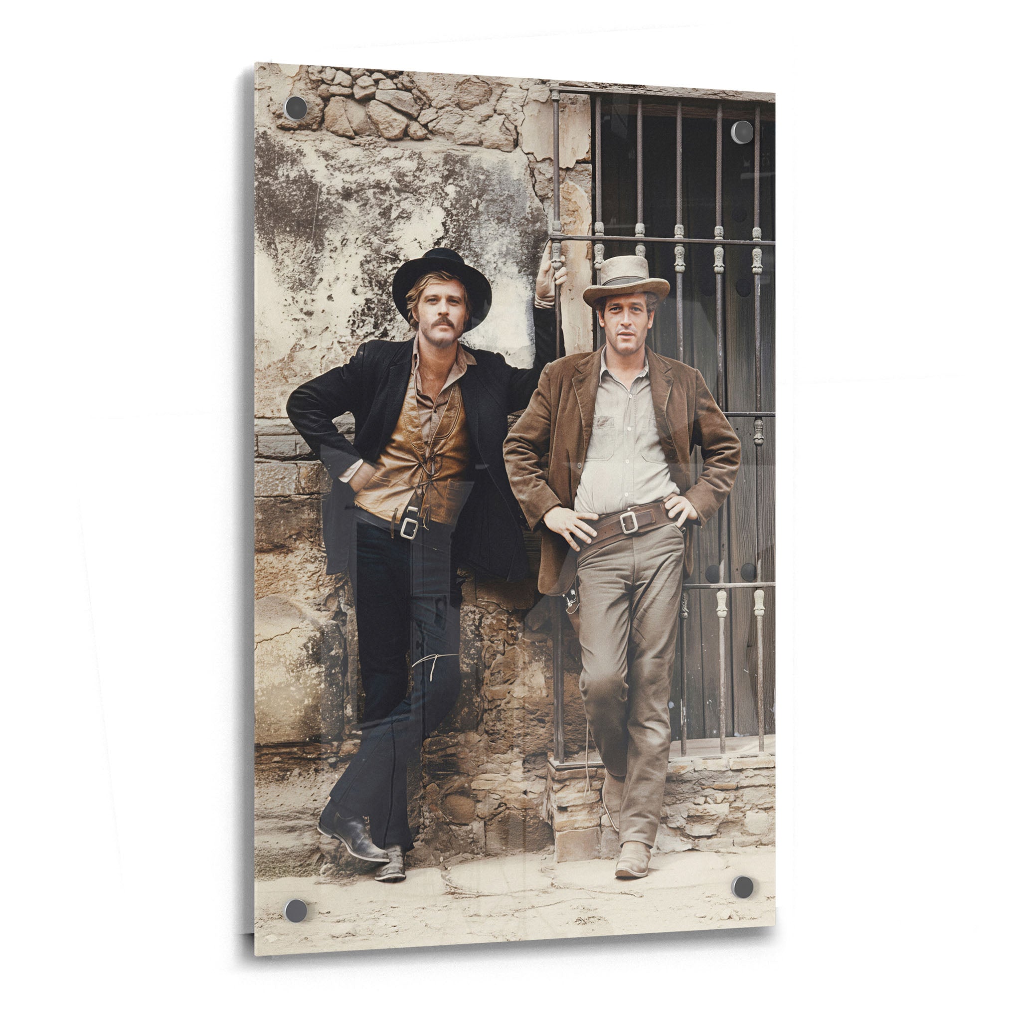 Butch Cassidy and the Sundance Kid colour acrylic glass print with a glossy finish