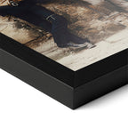 Close-up of the Butch Cassidy and the Sundance Kid colour poster in a classic black wood frame