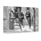 Butch Cassidy and the Sundance Kid final shootout black and white acrylic glass print with a glossy finish
