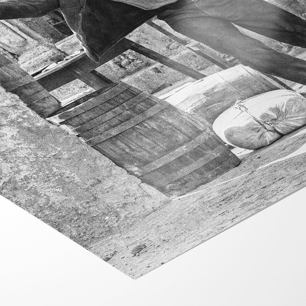 Front close-up of the unframed Butch Cassidy and the Sundance Kid final shootout black and white poster