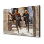 Butch Cassidy and the Sundance Kid final shootout color metal print displayed on a wall