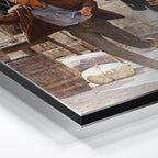 Close-up of the aluminum edge on the Butch Cassidy and the Sundance Kid final shootout color metal print