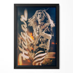 Sammy Hagar with Van Halen 1988 Rupp Arena OU812 tour colour art print in a classic black poster frame