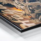 Close-up of the aluminium edge on the Sammy Hagar 1988 colour metal print