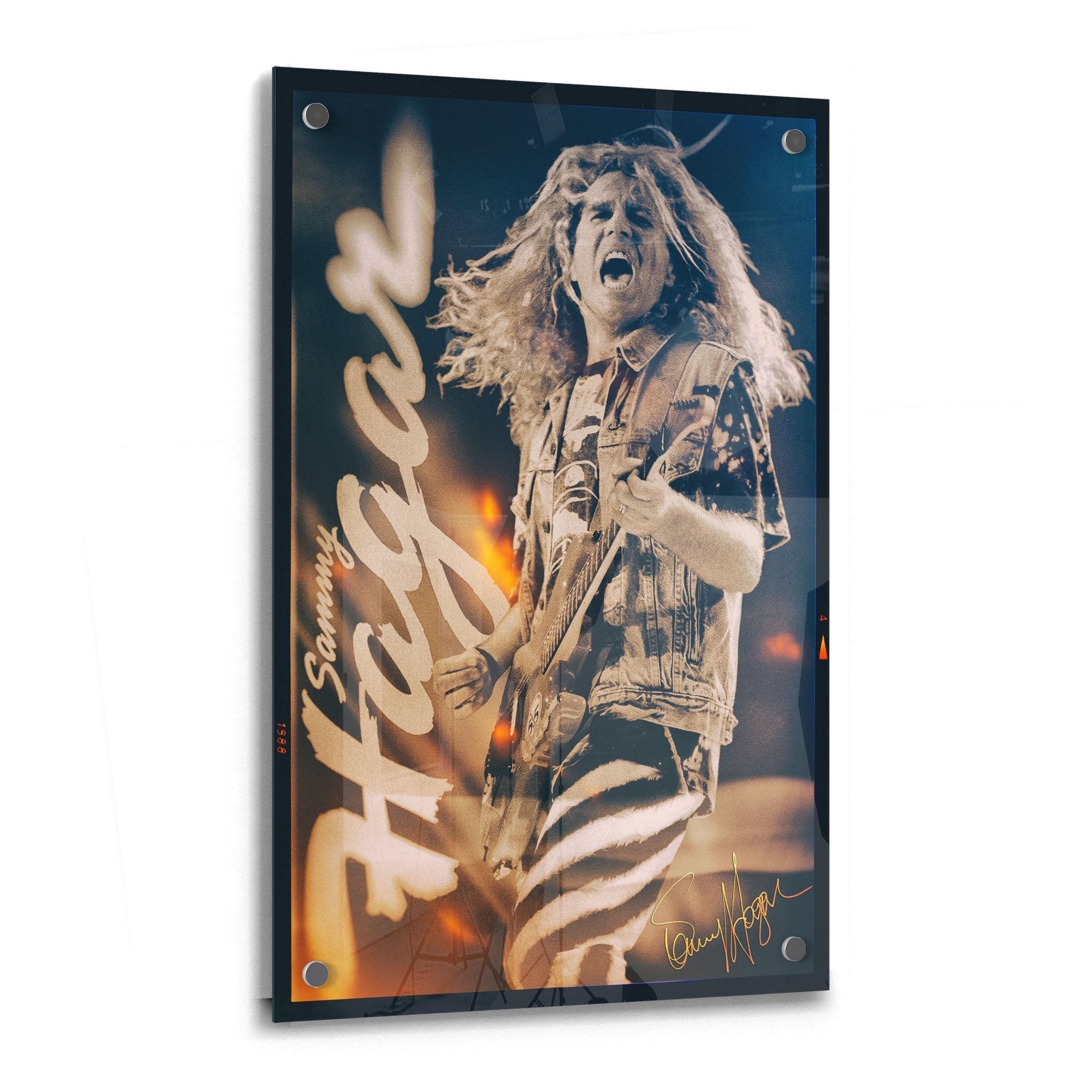 Sammy Hagar Van Halen 1988 OU812 colour print on glossy acrylic glass
