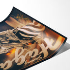 Angled close-up of the unframed Sammy Hagar 1988 colour poster print showing paper detail
