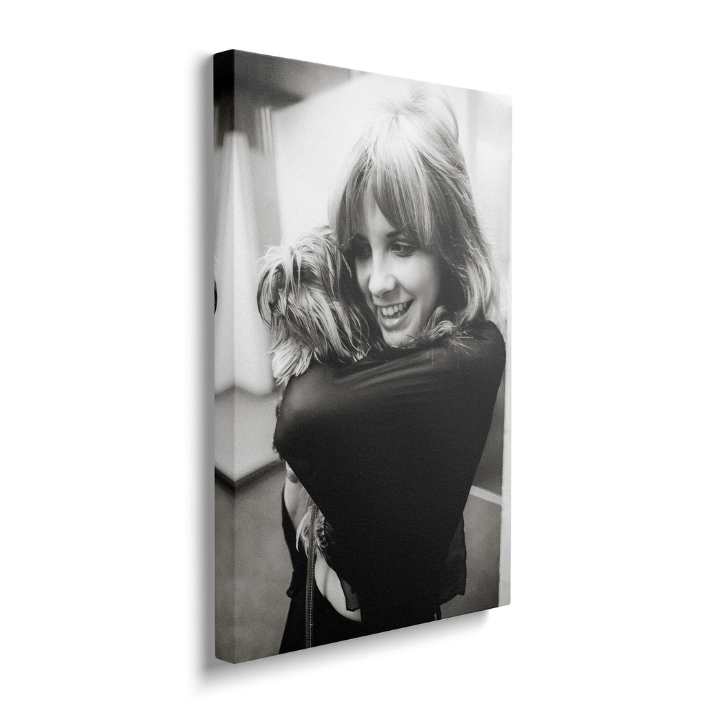 Gallery-wrapped canvas of the Stevie Nicks Fleetwood Mac black and white portrait