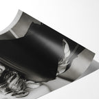 Angled close-up of the unframed Stevie Nicks black and white portrait poster showing paper detail