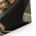 Close-up of the gallery-wrapped canvas edge on the Stevie Nicks colour portrait