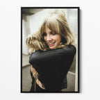 Front view of the Stevie Nicks colour portrait canvas in a black floating frame