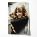 Stevie Nicks Fleetwood Mac candid colour portrait with her dog, unframed poster preview