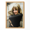 Stevie Nicks candid colour portrait in a natural oak poster frame