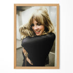 Stevie Nicks candid colour portrait in a natural oak poster frame