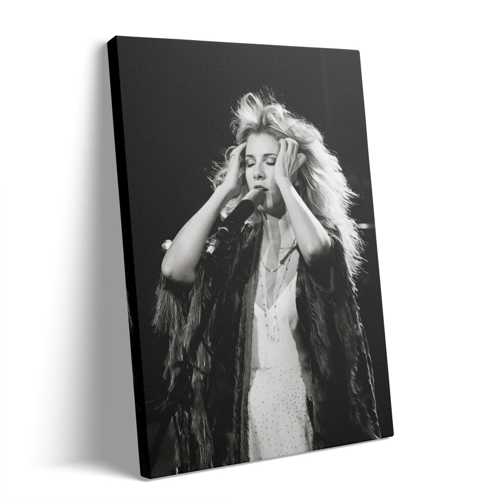 Stevie Nicks late 1970s live concert black and white print on gallery-wrapped canvas