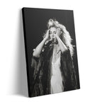 Stevie Nicks late 1970s live concert black and white print on gallery-wrapped canvas