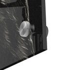 Close-up of the glossy edge and depth of the Stevie Nicks 1970s live black and white acrylic print