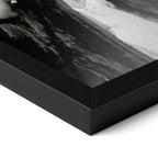 Corner close-up of the Stevie Nicks 1970s live black and white poster in a classic black frame