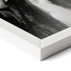 Corner close-up of the Stevie Nicks 1970s live black and white poster in a classic white frame